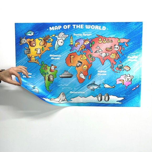 1 2 Colorful World Map For Kids