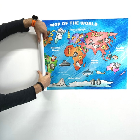 1 3 Colorful World Map For Kids