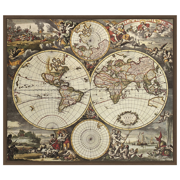 2 Retro Look Vintage World Map