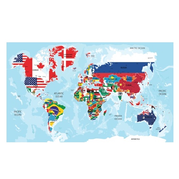 4 1 Colored World Map With Flags