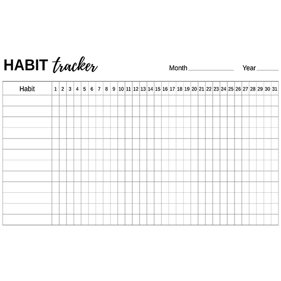 4 Annual Habit Tracker Planner