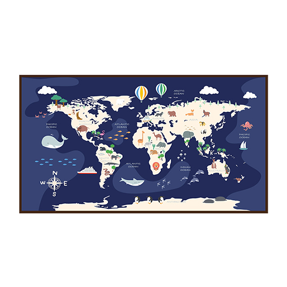 4 Colorful Animal Themed World Map For Kids