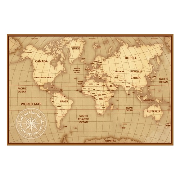 6 1 Retro Looking World Map