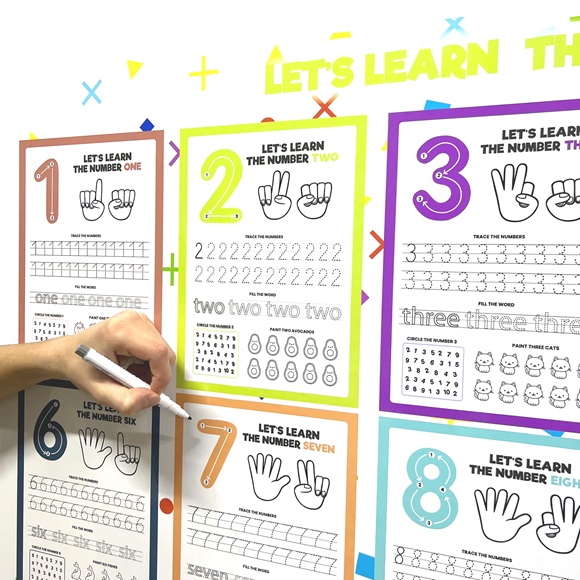 9 2 Line Guided English Numbers Activity